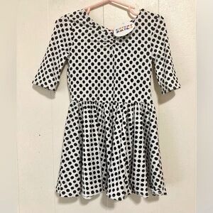 Dot Dot Smile Toddler Girls White & Black Polka Dot Fit & Flare Dress 2T